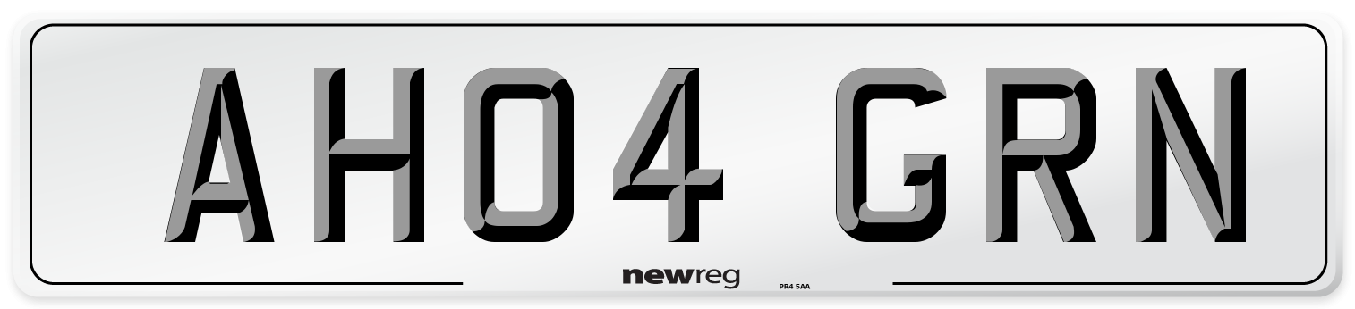 AH04 GRN Number Plate from New Reg